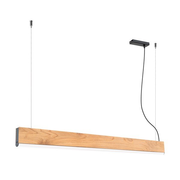 Lustră în culoare naturală LED din lemn masiv LYKKE – Thoro