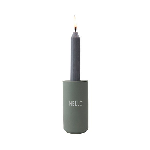 Vază din porțelan Design Letters Hello, înălțime 11 cm, verde vsalvie-image-1