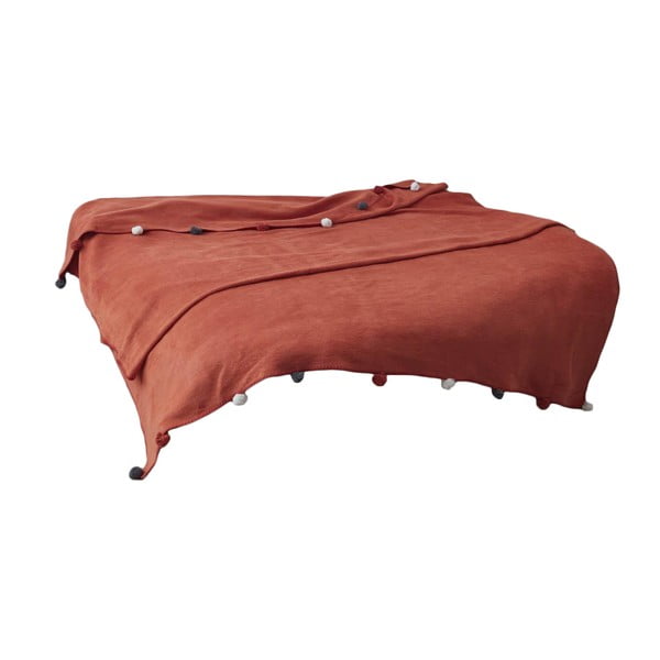 Cuvertură cărămizie din polar, fleece 150x200 cm Pom Pom – Mijolnir