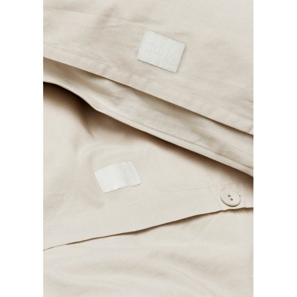 Lenjerie de pat bej din bumbac percal pentru pat de o persoană 140x200 cm Christmas Fable – JUNA-image-3