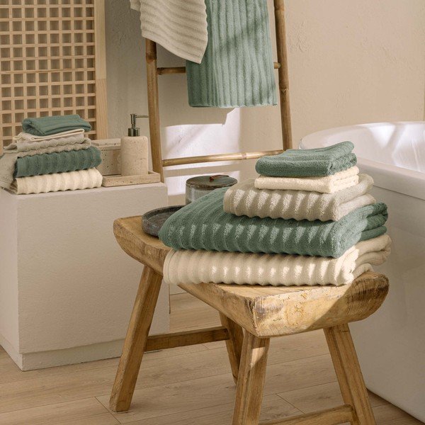 Prosop crem din bumbac din frotir 50x90 cm Maya – douceur d'intérieur-image-1