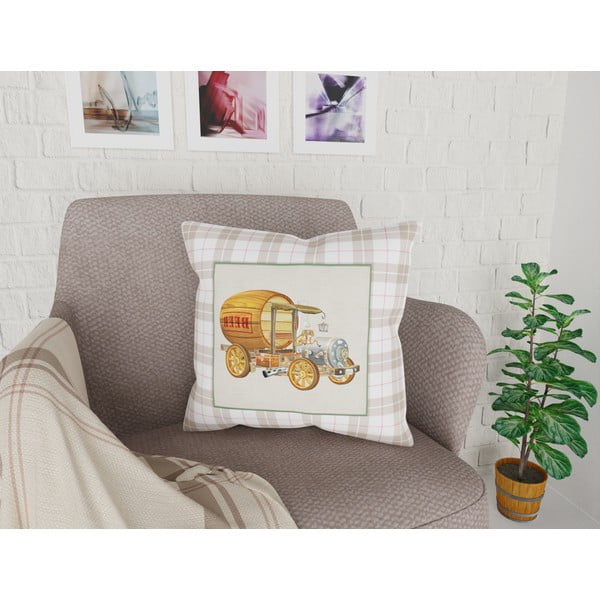 Față de pernă cu amestec din bumbac Vitaus Rusto Galima, 43 x 43 cm-image-1