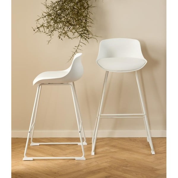Scaun de bar alb (înălțime șezut 76 cm) Tina – Actona-image-1
