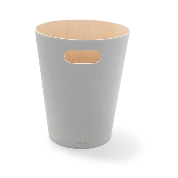 Coș de gunoi gri deschis din lemn 7,5 l Woodrow – Umbra-image-3