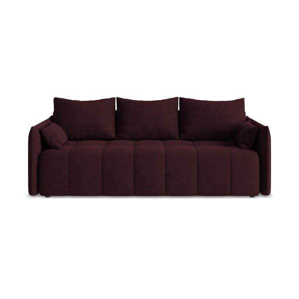 Canapea burgundy extensibilă/cu spațiu de depozitare 225 cm Moku – Makamii