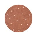 Covor pentru copii cărămiziu lavabil/țesut manual din bumbac ø140 cm Round Dot Chestnut – Lorena Canals