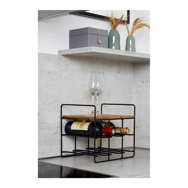 Suport pentru 6 sticle cu raft din bambus Wenko Loft-image-3