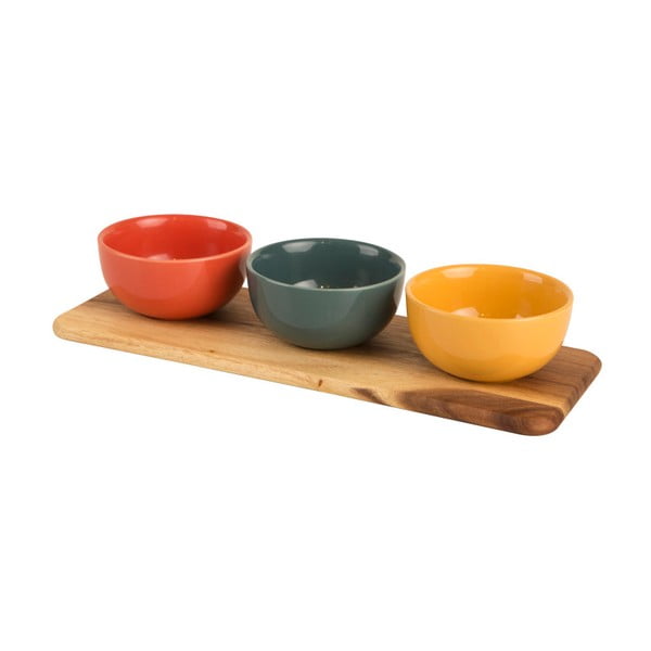 Set 3 boluri cu suport T&G Woodware Dip Dish Set Colora