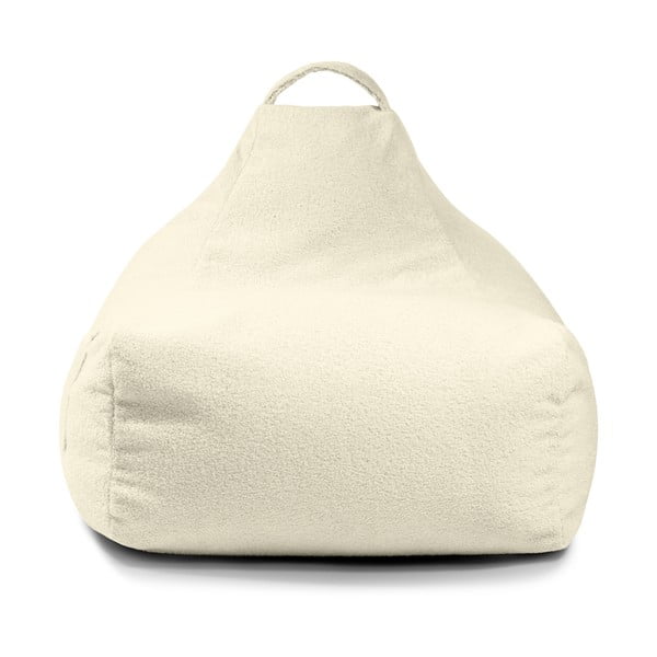 Fotoliu puf pentru copii gri deschis cu tapițerie din țesătură bouclé Game Amuse – SLOWDOWN-image-2