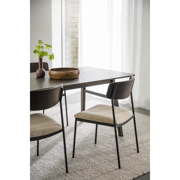 Scaune de dining crem/maro închis 2 buc. Maymont – Rowico-image-1