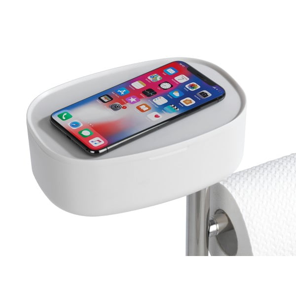 Suport pentru hârtie igienică alb/argintiu din oțel inoxidabil Rivazza – Wenko-image-2