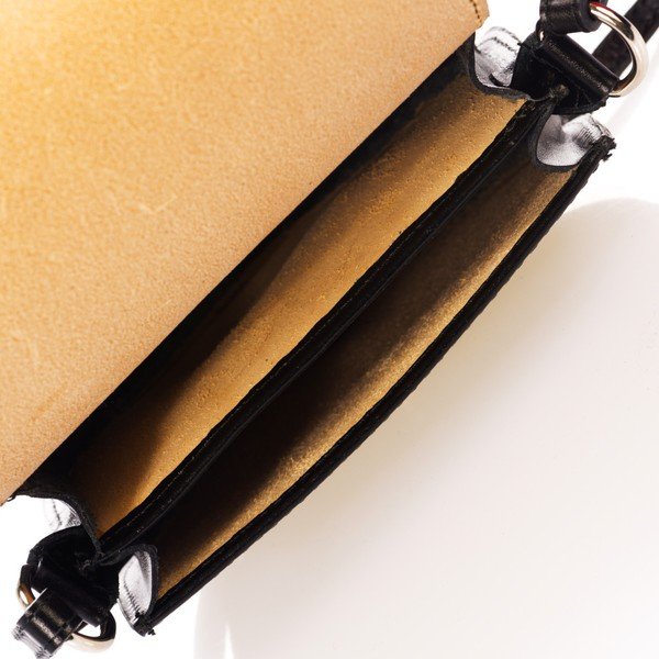 Geantă din piele naturală Federica Bassi Bubo, negru-image-3