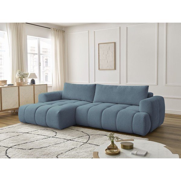 Colțar albastru extensibil/cu spațiu de depozitare (cu colț pe partea stângă/cu șezlong) Fuji – Bobochic Paris-image-1