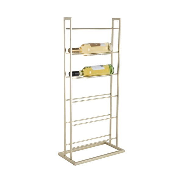 Raft pentru sticle de vin auriu din metal număr de sticle 5 38x84,5x20 cm Single Floor – PT LIVING-image-3