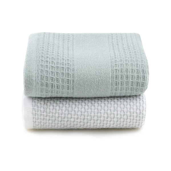 Prosoape verde-mentă/gri 2 buc. gofrate 40x60 cm Betty – Foutastic-image-3