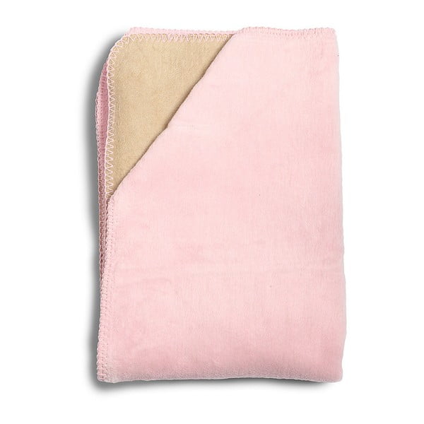Pătură din bumbac pentru copii YappyKids Sense, 75 x 100 cm, roz