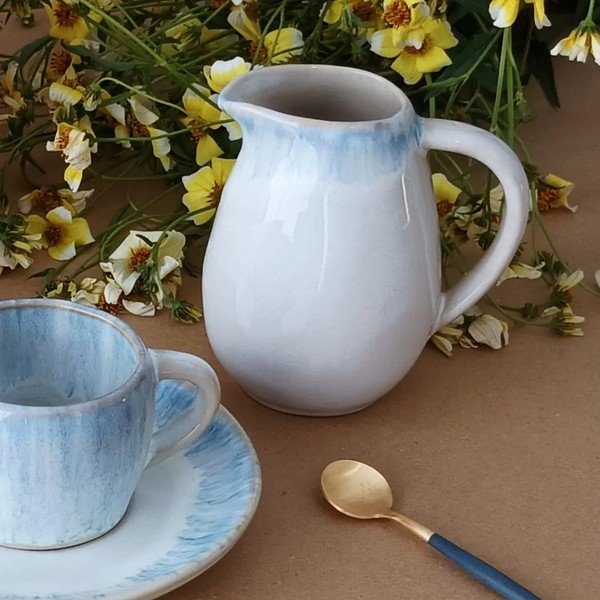 Latieră albă din gresie ceramică 200 ml Brisa – Costa Nova-image-2