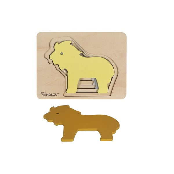Puzzle din lemn pentru copii Kindsgut Lion-image-2