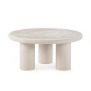 Măsuță de cafea crem rotundă cu aspect de piatră ø 80 cm Iriel – MOME