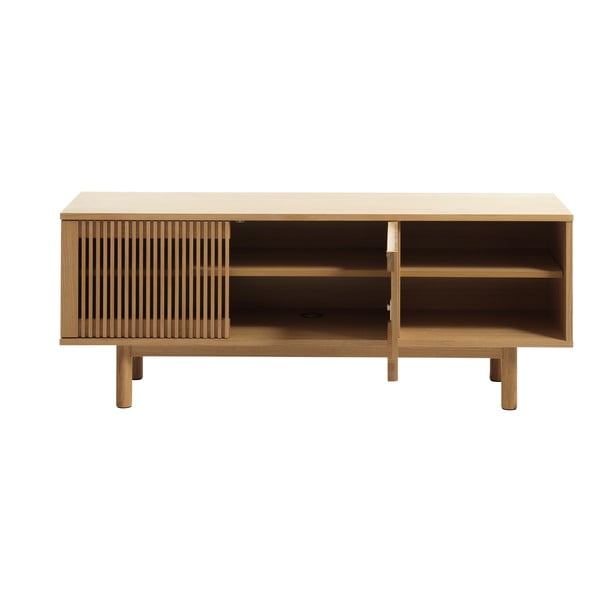 Comodă TV în culoare naturală cu aspect de lemn de stejar 143x55 cm Tiber – Unique Furniture-image-4