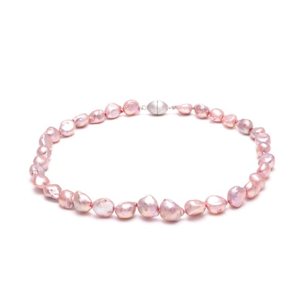 Colier din perle de râu Gemseller Cardamine, perle roz