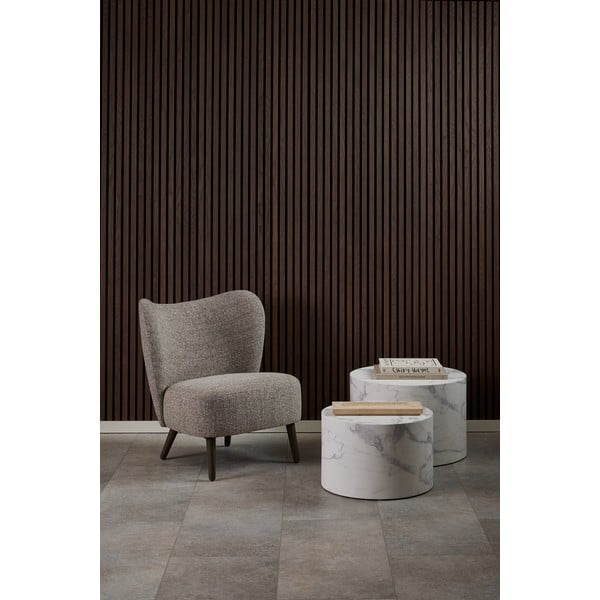 Fotoliu bej cu tapițerie din țesătură bouclé Elmont – Actona-image-3