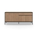 Comodă în culoare naturală joasă cu aspect de lemn de stejar 180x80 cm Lorenza – Marckeric
