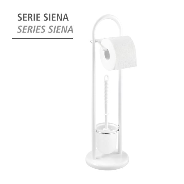 Perie de toaletă cu suport pentru hârtie Wenko Siena, alb-image-2