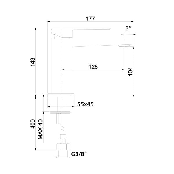 Baterie argintiu-lucios pentru chiuvetă înaltă Latus – Sapho-image-2