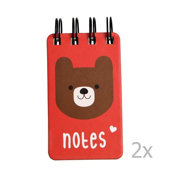 Set 2 caiete notițe cu spirală Rex London Bear