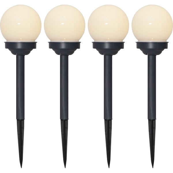 Set de 4 lumini solare de exterior Star Trading Globus, înălțime 27 cm