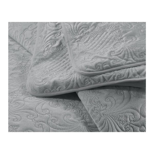 Cuvertură din micropercal cu o față de pernă Dreamhouse Velvet Clara, 180 x 250 cm, gri deschis-image-3