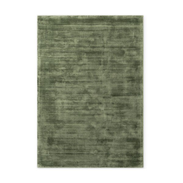 Covor verde țesut manual din viscoză 80x150 cm Noemi – Vikosa