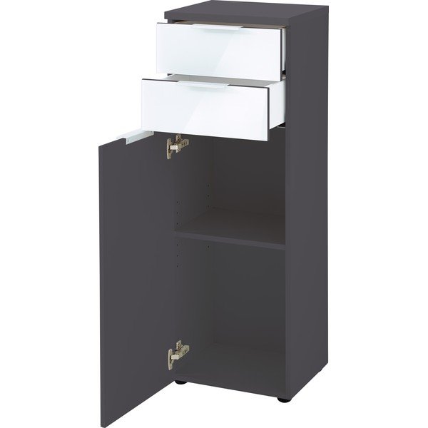 Dulap Germania Pescara, înălțime 112 cm, alb - gri-image-2