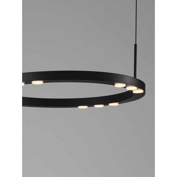 Lustră negru-mat LED cu intensitate reglabilă din aluminiu ø 40 cm Lunette – Nova Luce-image-2