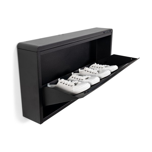 Pantofar negru cu deschidere înclinată/suspendat din metal 75x38x13 cm Mario – Spinder Design-image-3