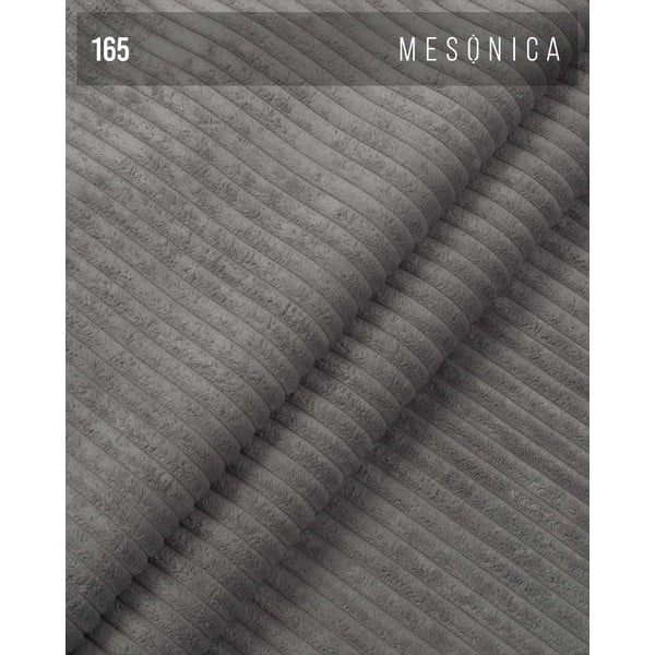 Taburet gri cu tapițerie din catifea reiată Fluvio – MESONICA-image-4