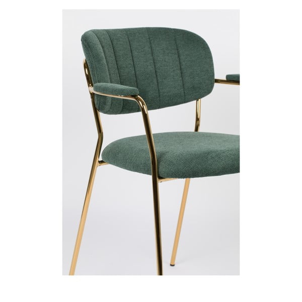 Scaune de dining verde-închis 2 buc. Jolien – White Label-image-1