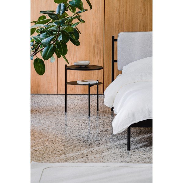 Noptieră neagră cu blat cu aspect de lemn de stejar Tu – noo.ma-image-2