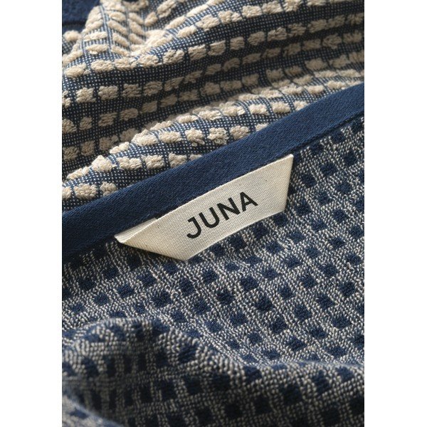 Prosop albastru închis/bej din bumbac organic 70x140 cm Check – JUNA-image-1