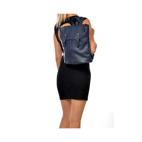 Rucsac din piele Roberta M Misco, albastru închis-image-1
