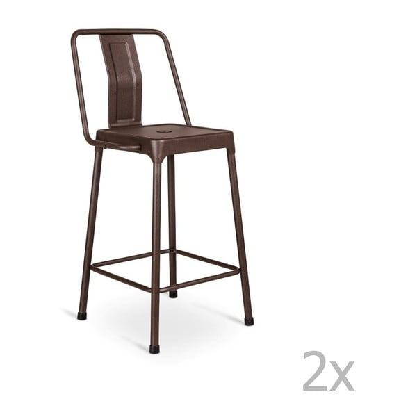 Set 2 scaune bar Design Twist Magoye, maro închis