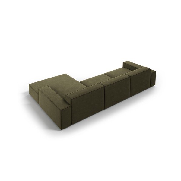 Colțar modular kaki cu tapițerie din catifea (cu colț pe partea dreaptă/cu șezlong) Jodie – Micadoni -image-3