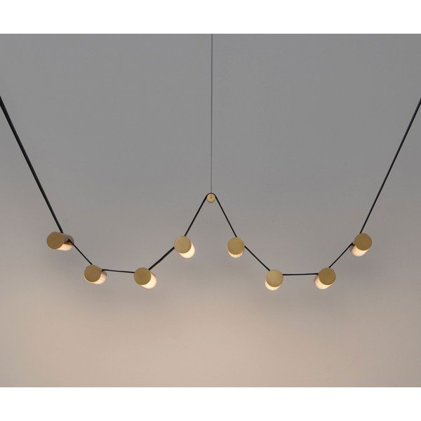 Lustră alămie LED cu intensitate reglabilă din aluminiu cu abajur din sticlă Luma – Nova Luce-image-4