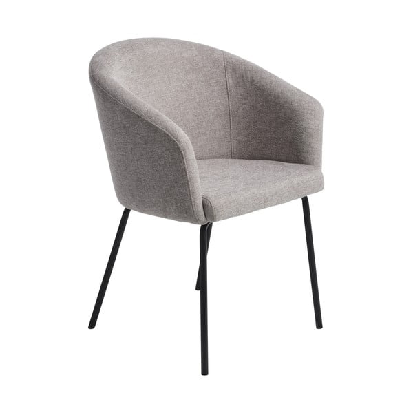 Scaun de sufragerie gri deschis cu cotiere tapițat Easton – Unique Furniture