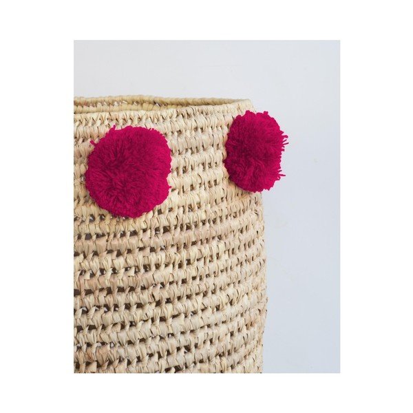 Set 2 coșuri cu pompoane fucsia Madre Selva Milo Basket-image-2