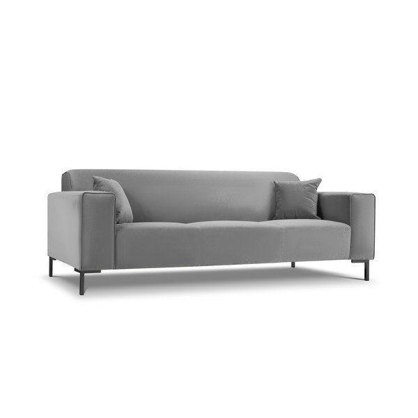 Canapea din catifea Cosmopolitan Design Siena, gri deschis-image-3