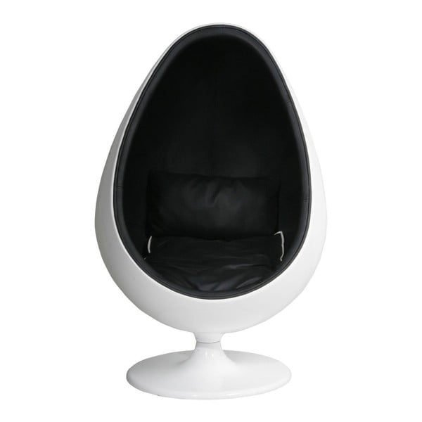 Fotoliu rotativ din piele Kare Design  Eye Ball, negru