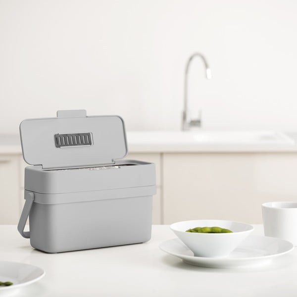 Recipient pentru deșeuri compostabile gri 4 l Duo – Joseph Joseph-image-1