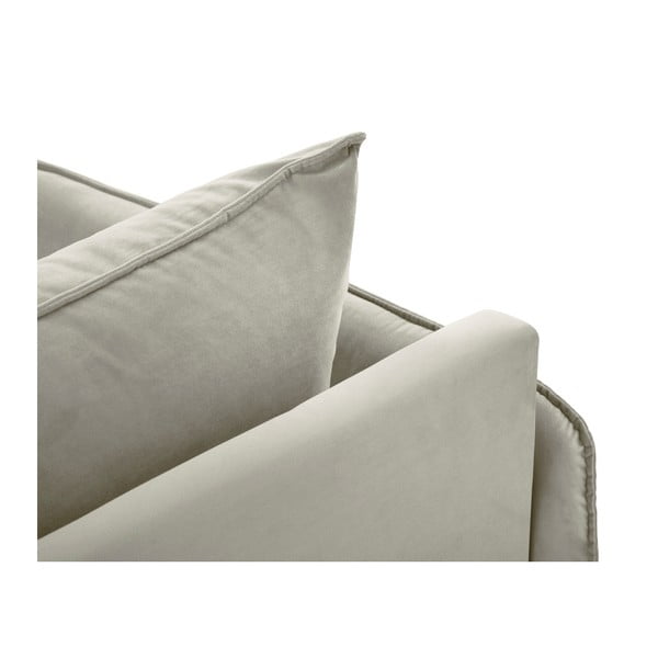 Șezlong cu tapițerie din catifea și cotieră pe partea dreaptă Cosmopolitan Design Vienna, bej-image-4